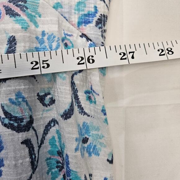LC Lauren Conrad Floral Flowy White Blue Blouse Size 4X - Picture 8 of 8
